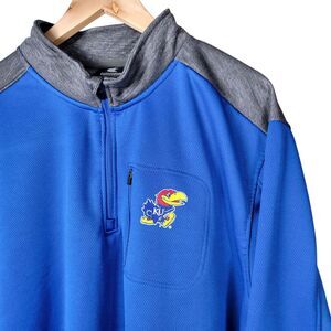 Kansas Jayhawks Sweatshirt Men's XXL 1/4 Zip Pullover Colosseum NCAA Athletic